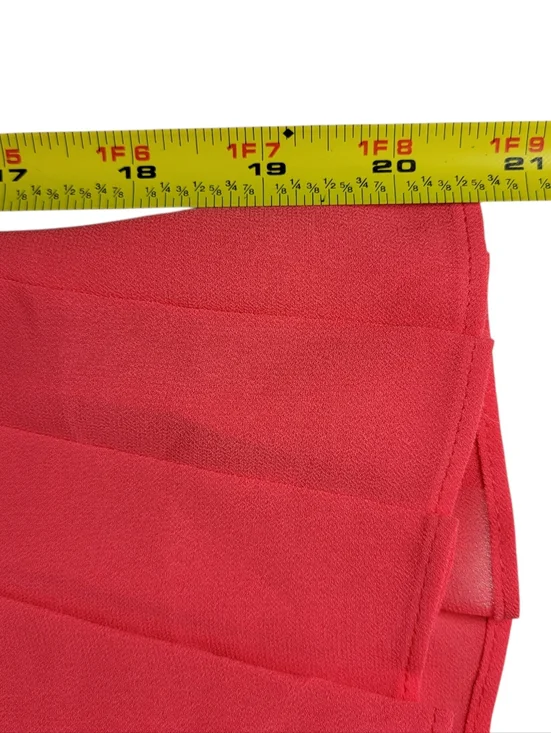 Vince Camuto Chiffon Dress 20W Pink Split Neck Tassel Tie Pleated Sleeves New - Picture 11 of 12